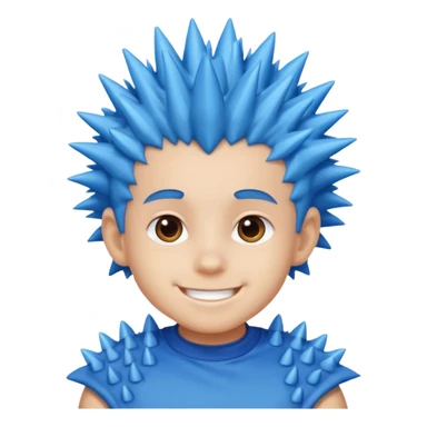 blue spiky haired kid  sticker