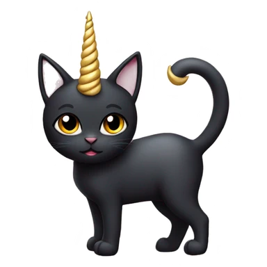 black cat as a unicorn sticker