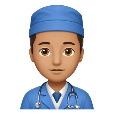 doctor con uniforme azul sticker