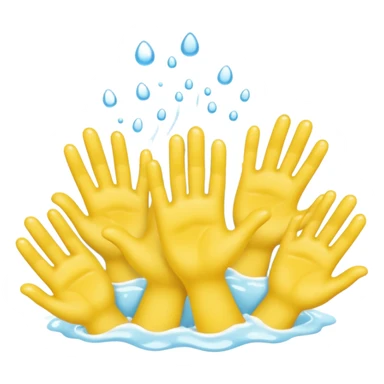 washing four yellow hands sticker