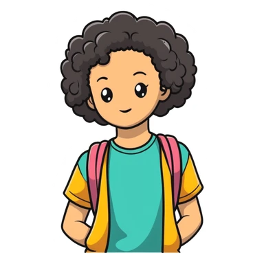 pretty black girl with curly hair sticker