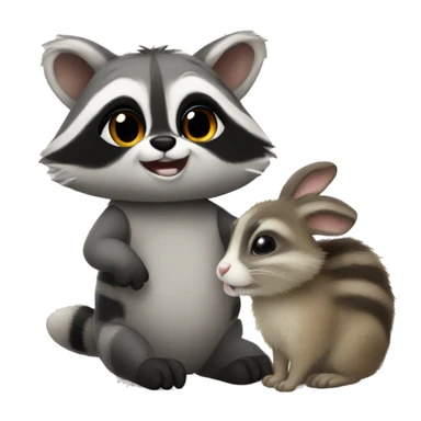 Raccoon and bunny baby sticker