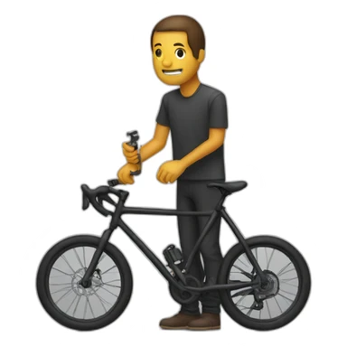 Guy touching Bike silencer sticker