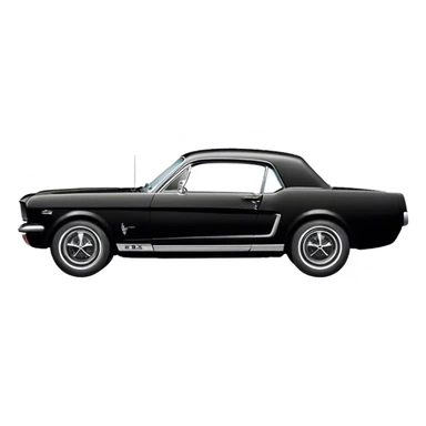 Sideview Black 1965 Ford Mustang sticker