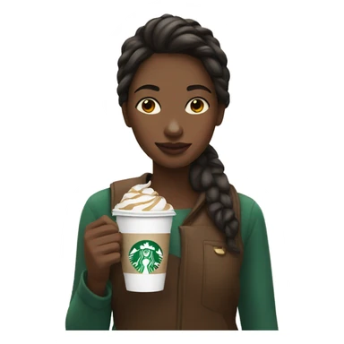 Girl drinking starbucks sticker