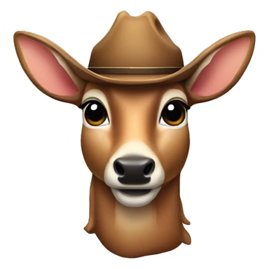 Deer with a cowboy hat sticker