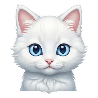 cute white kitten with blue eyes sticker