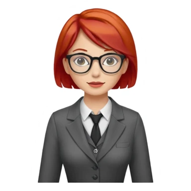 tailor woman with red hair and glasses sticker