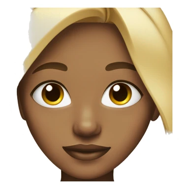 A black girl with blonde hair blue eyes and freckles sticker