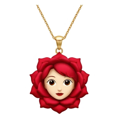 Realistic deep red rose head charm, 14k sparkling Gold necklace sticker