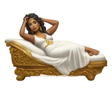Latina female goddess lying on serving platter sticker