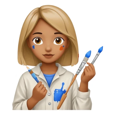 girl painter sticker