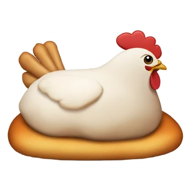 Pillow with a piece of chicken sticker