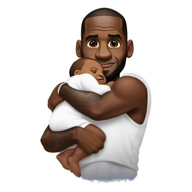 lebron raymone james holding a baby sticker