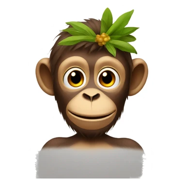 monkey with banna on head sticker