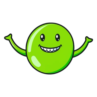 close-up of smile with bright green braces on teeth sticker