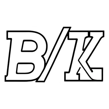 letters BLK black font with silver outline sticker