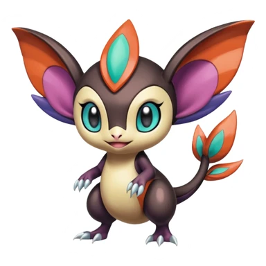Shiny Cute Realistic Exotic Colorful Meloetta-Noivern-Stitch-Fakémon-creature-hybrid sticker