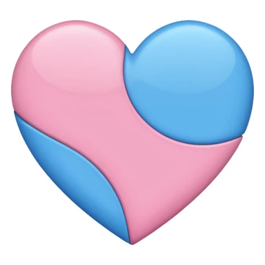half pink half blue heart sticker