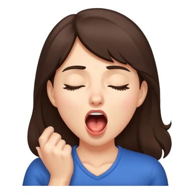 yawning brunette woman  sticker