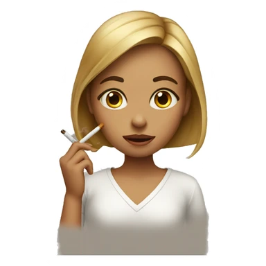 Girl rolling eyes with cigarette sticker