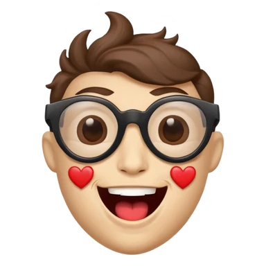 superhero head, coffee creature, heart glasses, laughing with tears in eyes sticker