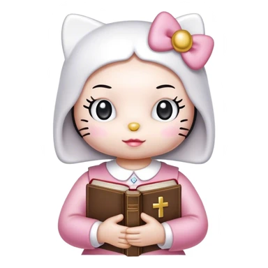 Hello Kitty Sanrio holding a holy bible  sticker