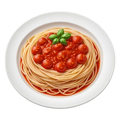 spaghetti with tomato sauce on a white plate

 sticker