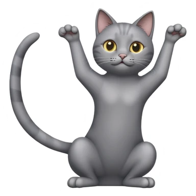 gray cat stretching sticker