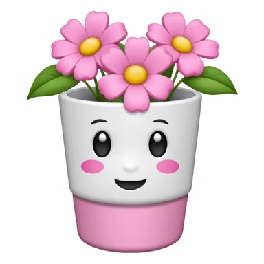vaso branco com laço rosa sem flores sticker