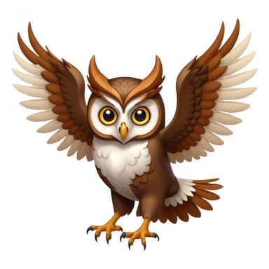 an owl with demon horns flying to the left sticker