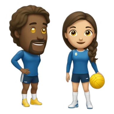 deux personne qui fait du volley  sticker