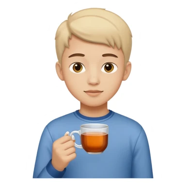 The boy teen with a cup of tea sticker