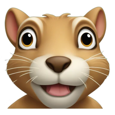 Drooling squirrel face sticker