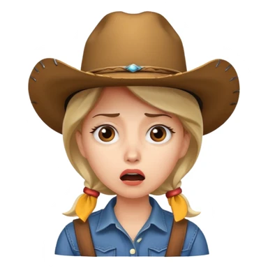 shocked woman in cowboy hat sticker