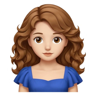 Açık kumral saçları olan, dalgalı kabarık saçlı beyaz tenli kahverengi gözlü bir kız çizer misinn sticker
