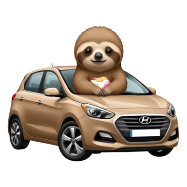 Sloth in a white i30 sticker