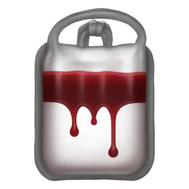 bag for transfusing red dark liquid  sticker