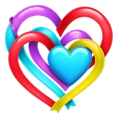 Neon hearts  and neon ribbons  sticker