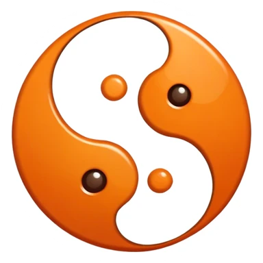 Orange and brown ying yang sticker