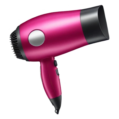 Realistic isolated raspberry color hair dryer sticker