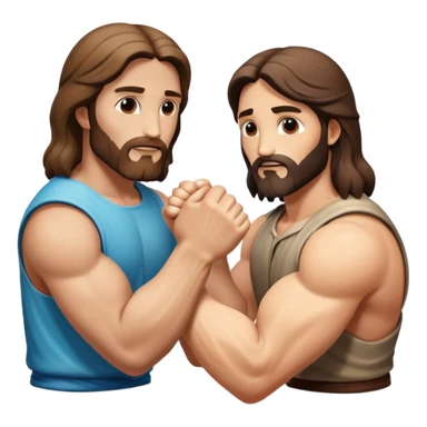 Shiver and Jesus arm wrestle sticker
