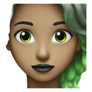 Half black and half Green heart sticker