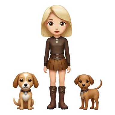 Girl dressed like a dog and in  leather skirt and boots sticker