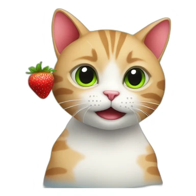 Alien cat with strawberries sticker