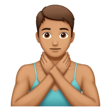 hands crossing over neck sticker