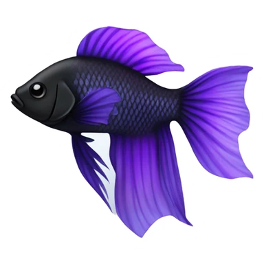 Beta fish black and purple sticker