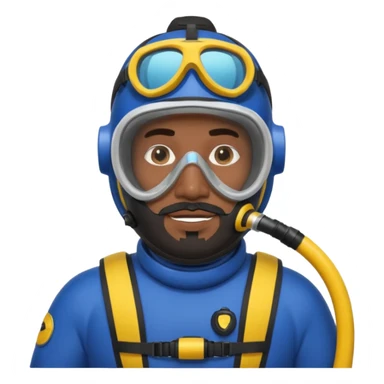 Moroccan Male 38, dark hair, short beard, slightly overweight, scuba diving sticker