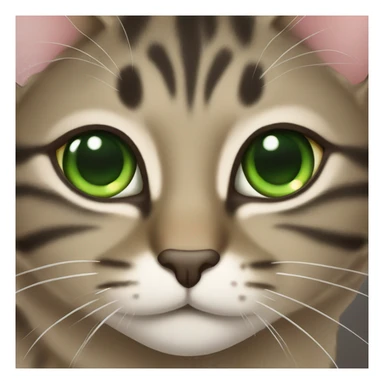 Tabby cat with green eyes sticker
