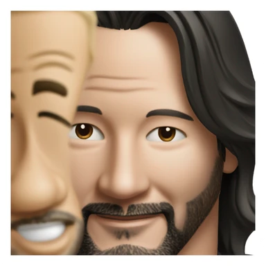 Keanu Reeves winking and smiling sticker
